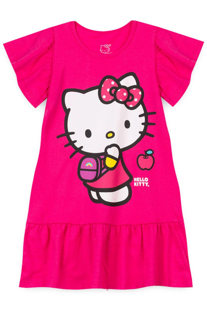 Vestido Feminino Infantil Pink - Hello Kitty - Tamanho do 3 ao 12